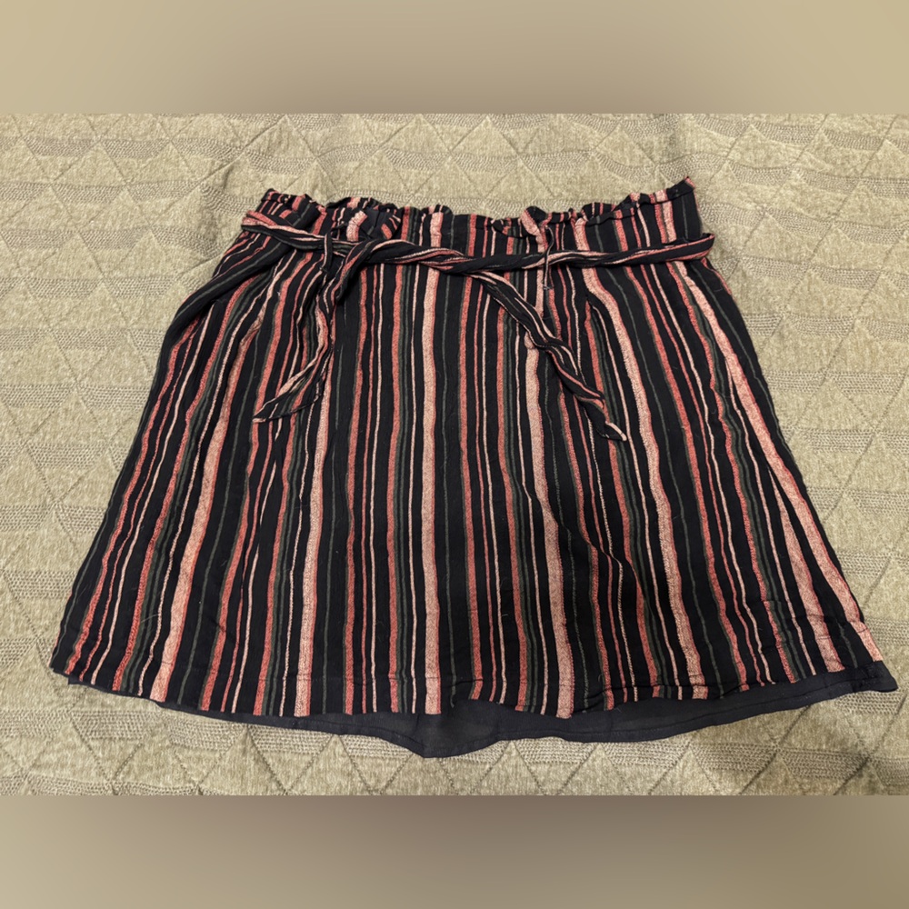 American Eagle Outfitters Black and Orange Striped Skirt